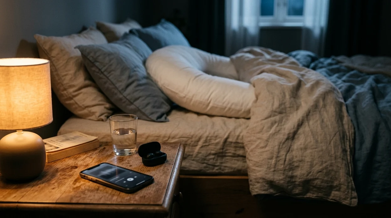 pregnancy sleep meditation bedside